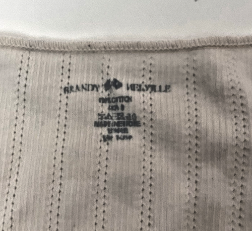 Brandy Melville Cream Long Sleeve Crop Top OS - Picture 4 of 4
