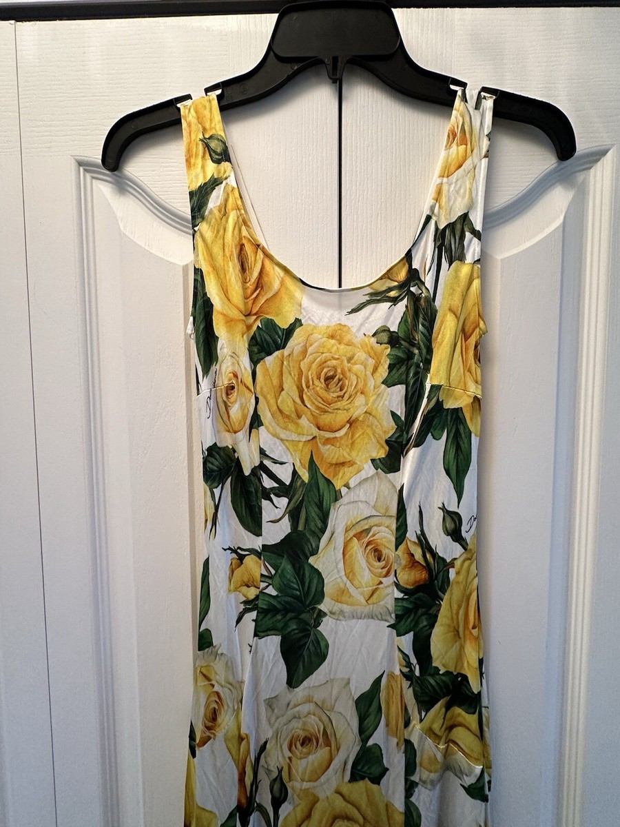 ワンピース Dolce & Gabbana SS25 LONG GOWN EMERALD (F6TJPTGDCTF V0402) dolce gabbana Long organzine round-neck dress Maxi. yellow