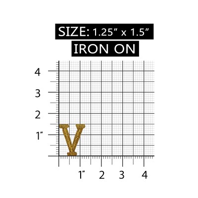 ハンドメイドv ID 1887 Roman Numeral V Patch Five 5 Gold Symbol Embroidered Iron