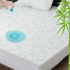 Waterproof Mattress Protector Fitted Deep Pocket Bamboo Pad Bed Cover Up To 16"