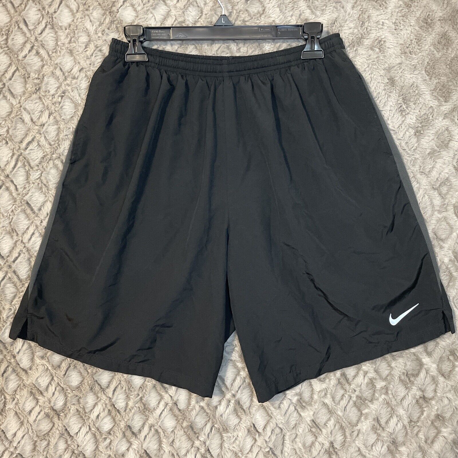Nike Running Dri-Fit Shorts Lined Drawstring Pockets Black 64424
