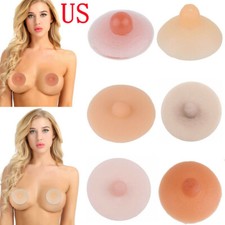 2 Women Self Suction Washable Reusable Nipples Breast Form Enhancer Fake Bra Pad