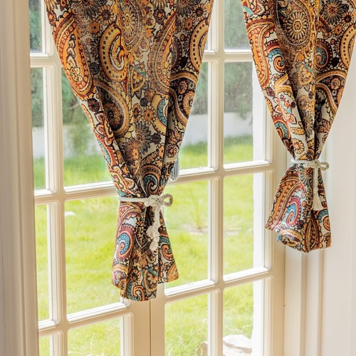 ENJOYBRIDAL Floral 30 Inch Kitchen Curtains RV Small Semi Sheer Laundry Room ... - Picture 6 of 7