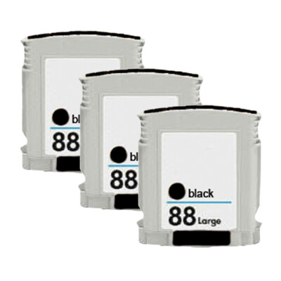 3 Patronen PlatinumSerie für HP 88 XL Black OfficeJet Pro K 5300 K 5400 K 5400 D