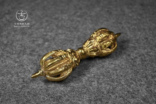 Handmade Premium Gilded Tibetan Bell and Vajra Ritual Item - Picture 5 of 7