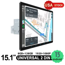 HD Qualcomm Snapdragon Ultra-Slim 15.1" Screen Universal 2 Din Android 13 Radio