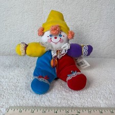 Russ Berrie Coco Plush Circus Clown Red Yellow Blue Purple Vintage Toy Tags!