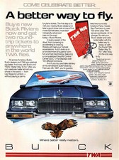 1986 Buick Riviera - Twa Airlines - A Better Way To Fly - Vintage Print Ad Photo