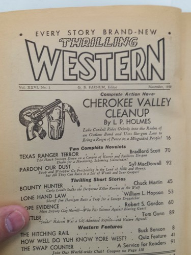 Thrilling Western Pulp Nov 1940. Vol xxvi no 1 G - Picture 3 of 3