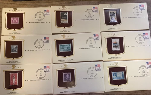 Vintage US Cover + Stamp lot 30 Historic Stamps of America 1940-60's MHN