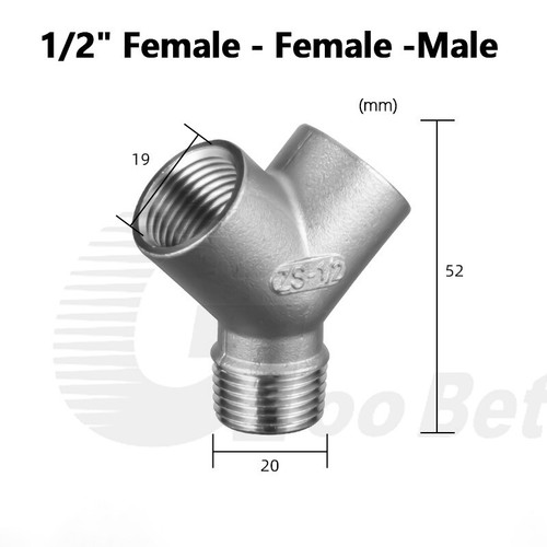 Stainless Steel Y-piece Tee Splitter Connector BSP 1/4"-2" Thread Pipe Fittings - Picture 22 of 23
