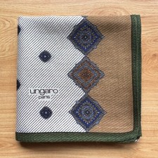 HANDKERCHIEF VINTAGE MEN'S PAISLEY GEOMETRIC POCKET SQUARE COTTON 18" A-0627