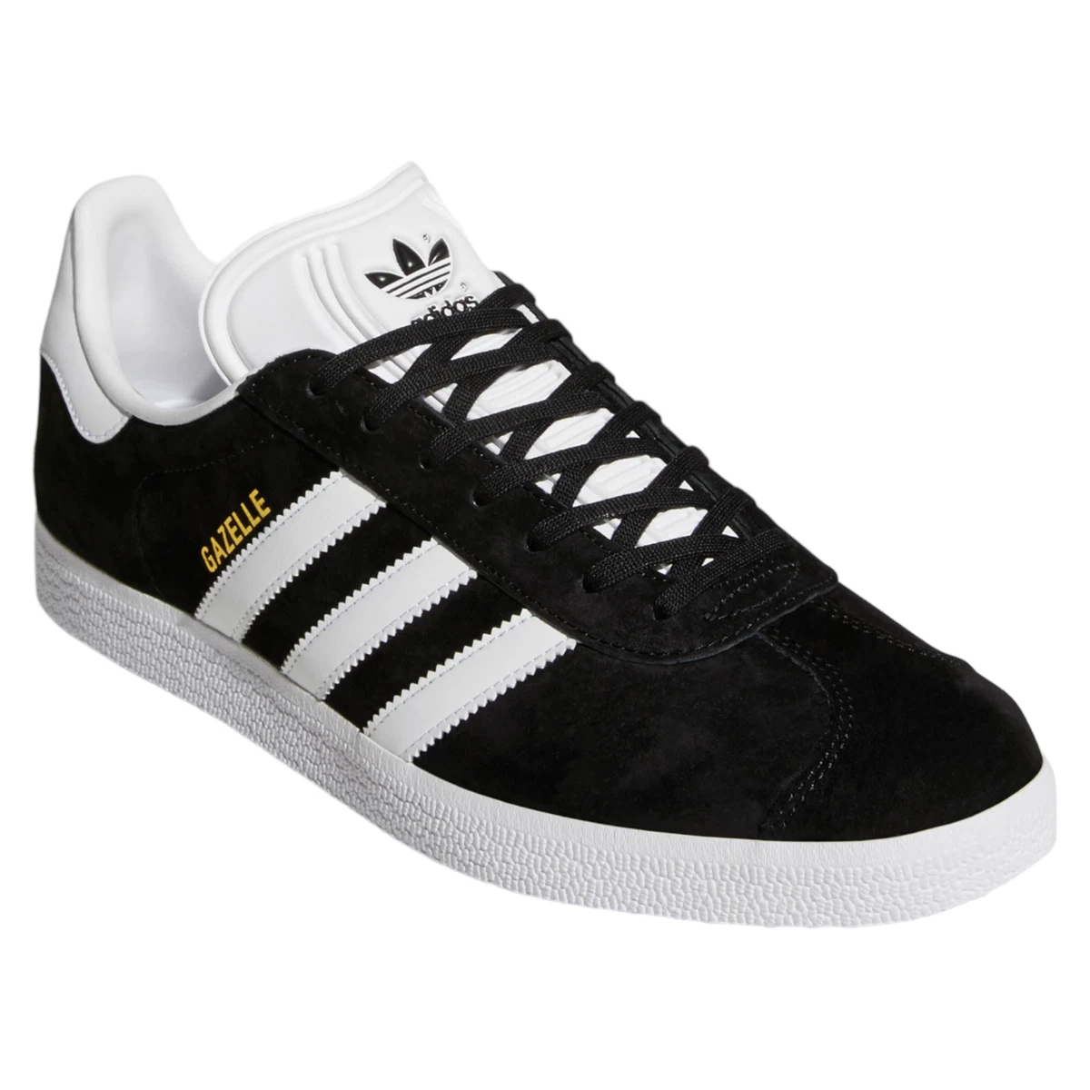 pakket half acht sensor adidas ORIGINALS MENS GAZELLE TRAINERS SHOES SNEAKERS BLACK WHITE 3-STRIPE  RETRO | eBay