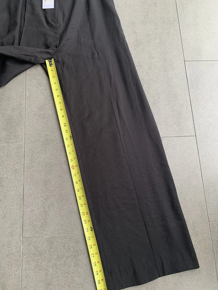 Pantalones de Vestir Diseñador Philip Lim 3.1 Negro Rayón Pierna Ancha Talla 14/XL $295 Foto 3 de 4