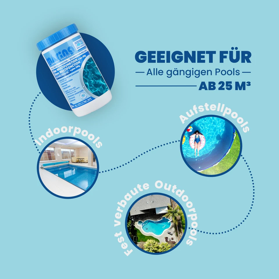 Pool Multitabs 5in1 Chlortabletten 200g Chlor Anti Algen pH Algizid Wasserpflege - Bild 4 von 4