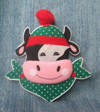 Christmas Cow 3D Fabric Magnet Souvenir Refrigerator MB119