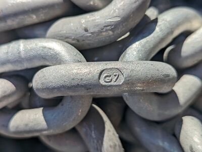 Peerless ACCO G70 G7 HDG 3/8'' X 10' Galvanized High Test Anchor Windlass Chain