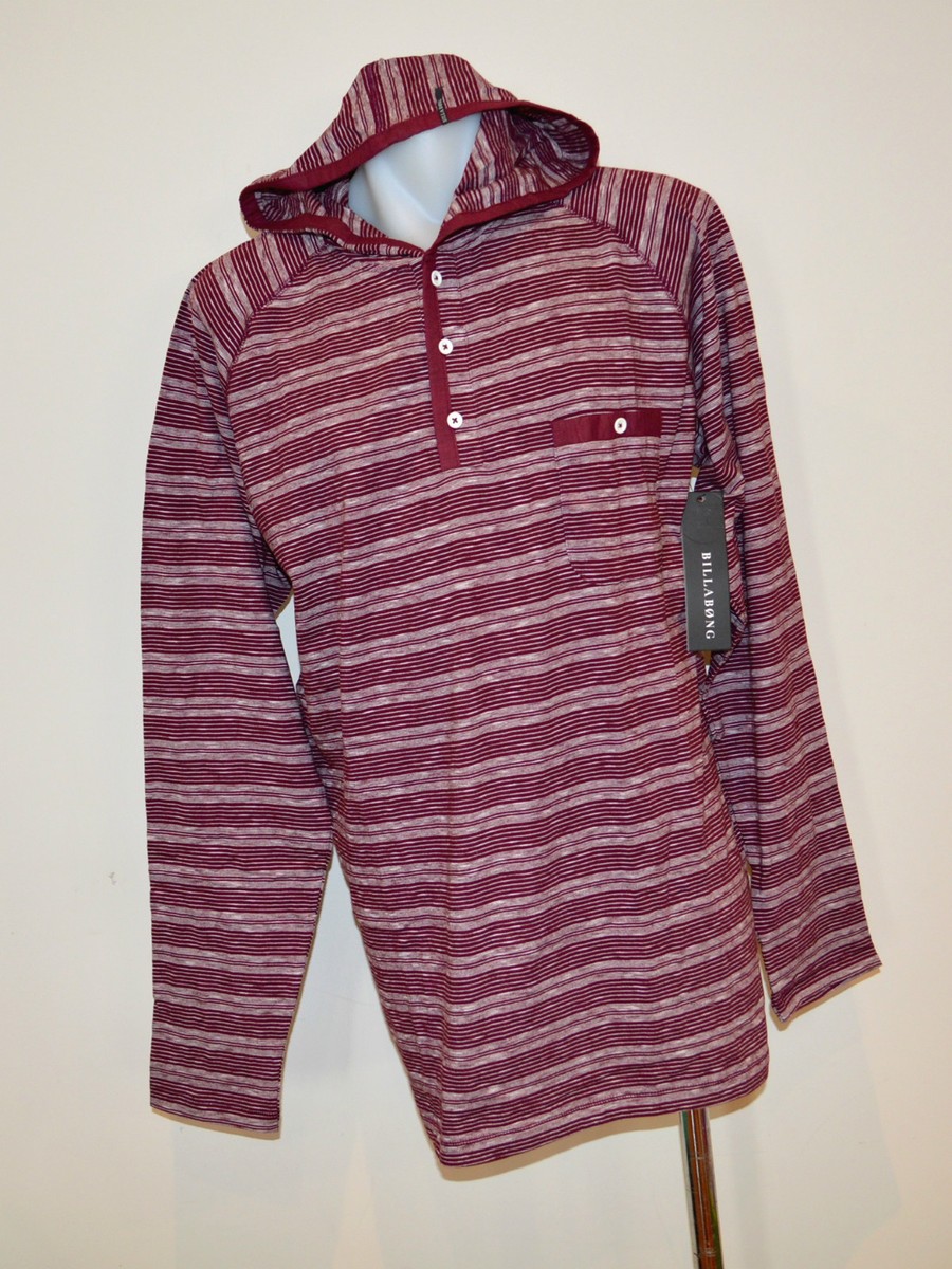 Billabong Mens Light Weight Hoodie-MAROON WHITE SIZES S,M,L