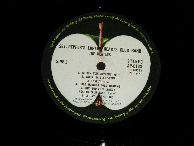 The BEATLES Japan 1969 AP-8163 LP SGT. PEPPERS LONELY HEARTS