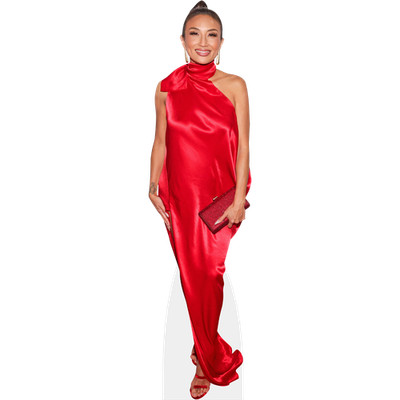 Jeannie Mai (rot) lebensgroßer Ausschnitt
