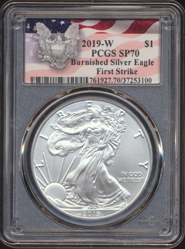 2019 - W American Silver Eagle - brüniert - PCGS SP 70 - First Strike
