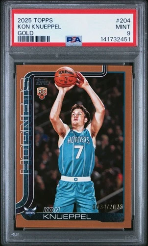 2025 Topps Basketball Gold Kon Knueppel #204 PSA 9