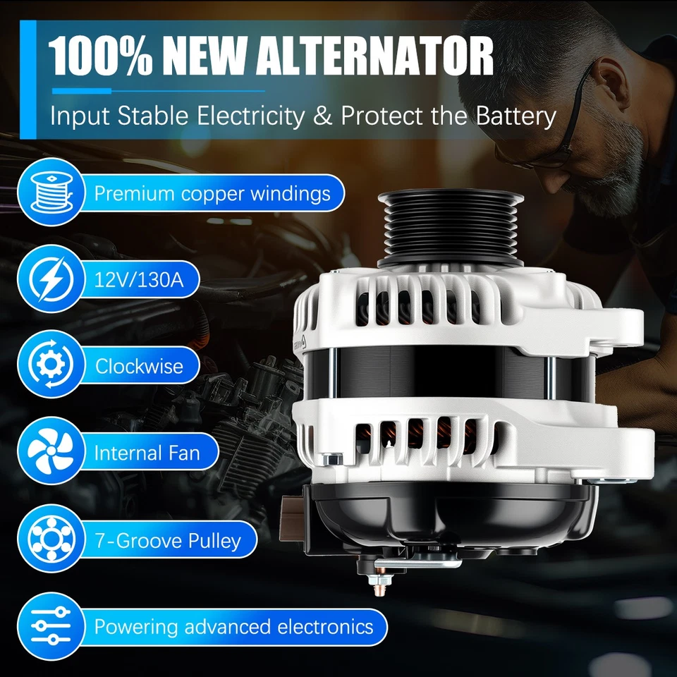 OEM Alternator 31100-R40-A01 For 2009-2014 ACURA TSX 2008-2012 HONDA ACCORD 2.4L Foto 3 de 4