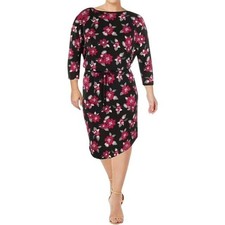 Lauren Ralph Lauren Floral Blouson Dress L 3/4 Sleeve