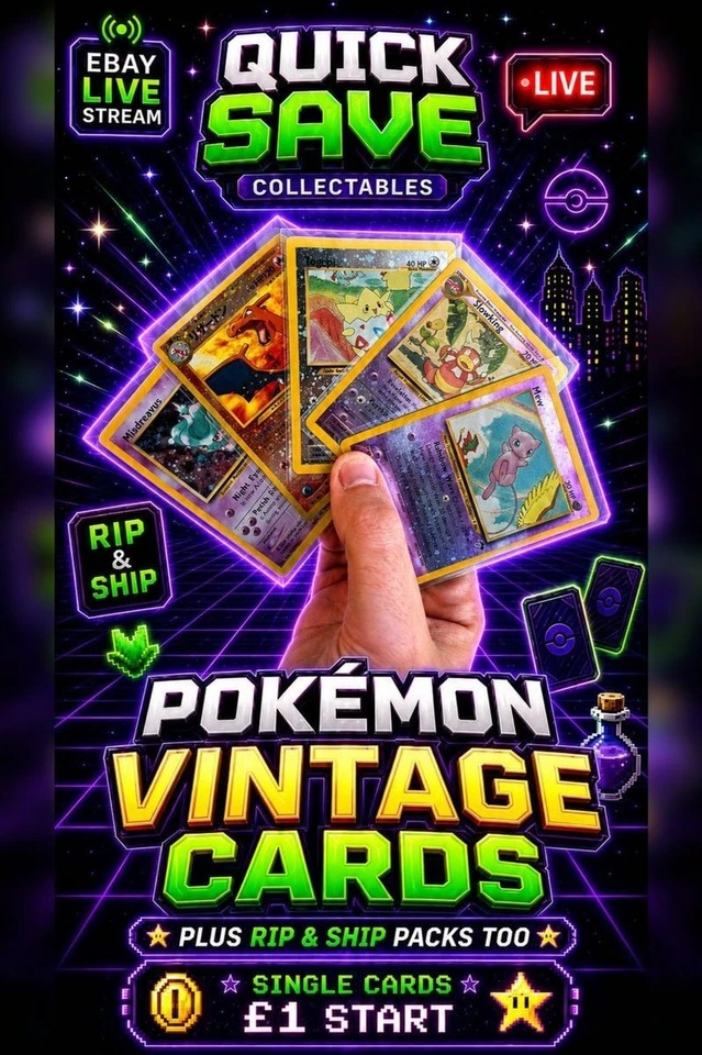 Vintage Cards + Pack Rips + More £1 Pokémon Singles Start! LIVE