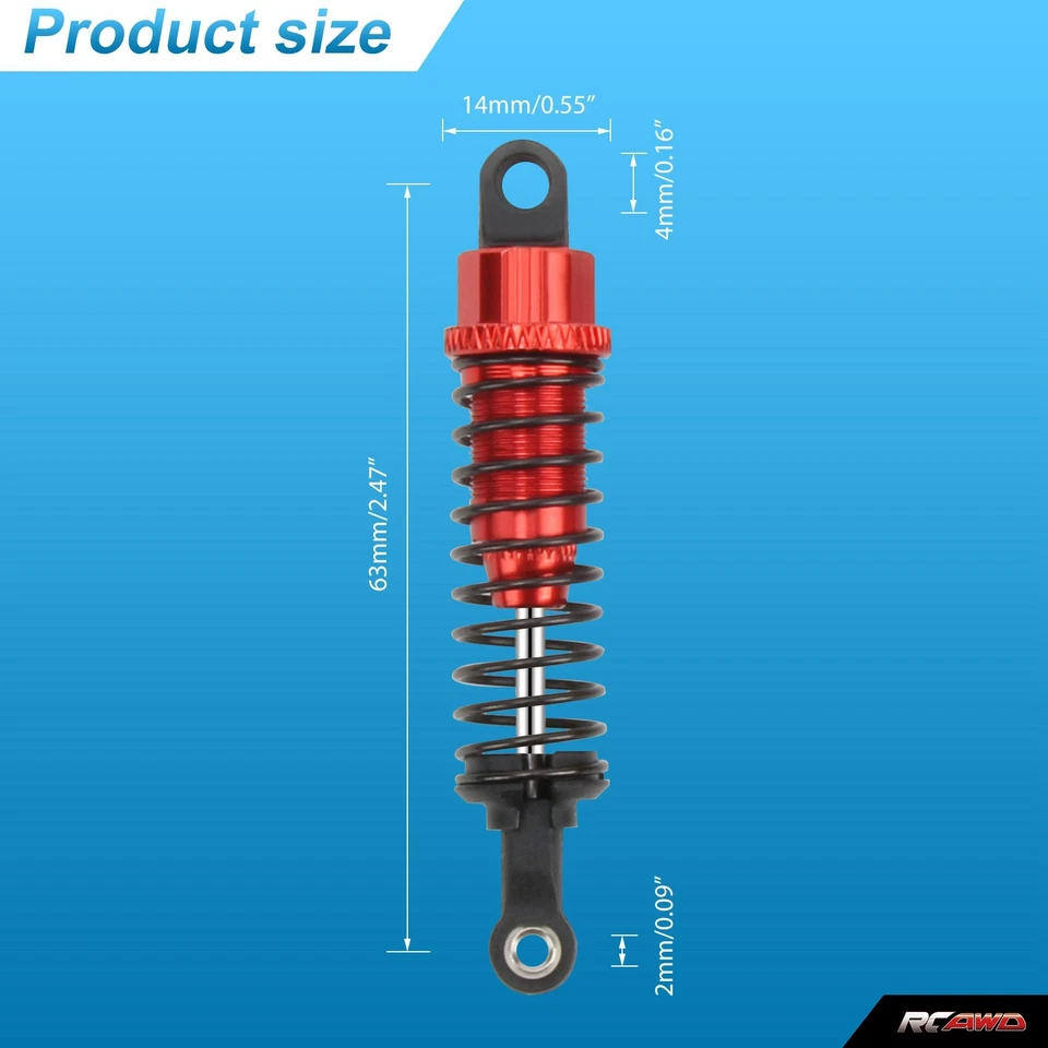 4X Amortiguador Rojo para 1/18 Revell 24540 Scorch Hobbico Dromida BX/MT/SC4.18 Foto 3 de 4