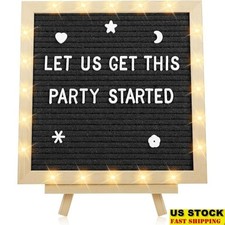 Felt Letter Board Sign Set W/ 450 Changeable Letters LED Light Frame New
