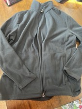 Boys Lands End Medium 10/12 Fleece Black Zip Up Jacket NWT