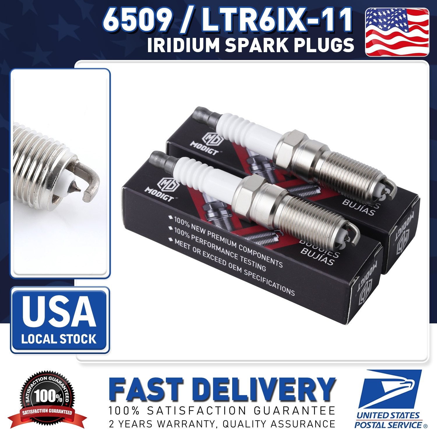 For NGK 6509 LTR6IX-11 6PCS Iridium Spark Plugs For Buick Ford OE Replacement