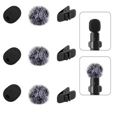 Mini Wireless Furry Windscreen Foam Cover Set for Lavalier...