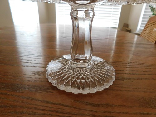 Imperial Glass-Ohio Fashion Clear Pattern Round Cake Stand EAPG 13" Diameter - Afbeelding 7 van 7