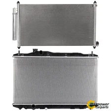 Front Aluminum Radiator & AC Condenser Cooling Kit For 2012-15 Honda Civic 2.4L