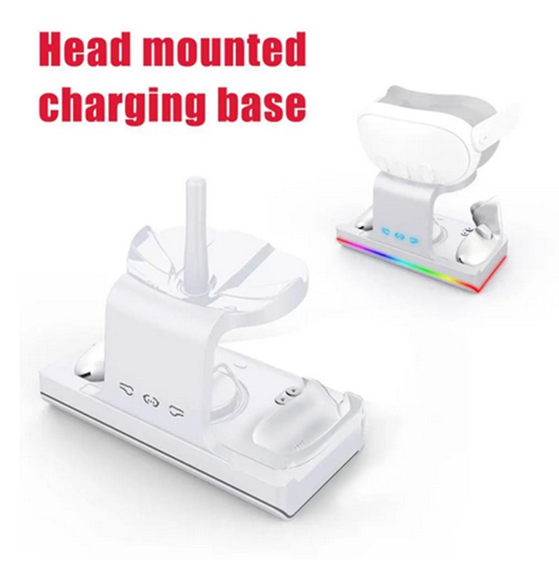 For Oculus Quest 3 VR Headset Controller Handle Charging Base w/ Type-C Cable