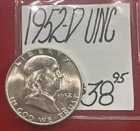 1952-D Franklin Silver Half Dollar (UNC) Uncirculated Condition! ENN Coins