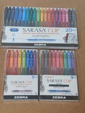 NEW Lot Of 3 Zebra Sarasa Clip Gel Pen Sets FREE SHIPPING