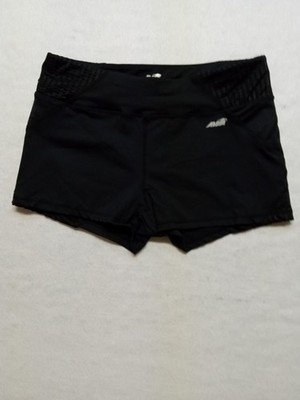 AVIA Sz L (12/14) Women's Black Athletic Shorts Compression Mesh Waistband (30x3
