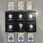 Full Set of 6 - Morgan & Peace 2021 Silver - NGC MS 70 - Boxes & COA