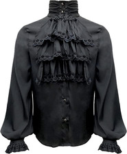Mens Pirate Vampire Shirt Renaissance Victorian Gothic Costume