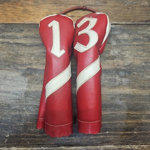 Vintage ROT Vinyl 1 3 Golfschläger Kopfbedeckungen