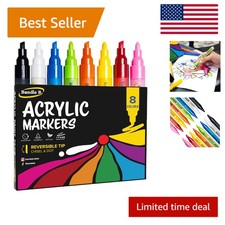 Acrylic Paint Markers Set of 8 - Waterproof, Non-Toxic Art Pens for All Surfaces