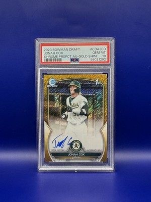 2023 Bowman Draft - Chrome Prospect Autographs Jonah Cox #CDA-JCO Gold...