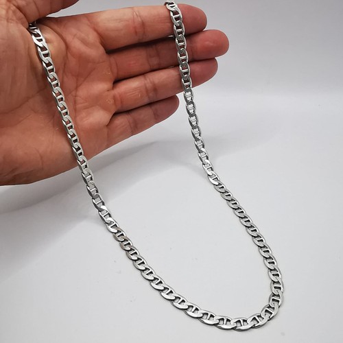 Collana catena ancora fine argento sterling 925 vintage Italia grande uomo donna 43 gr - Foto 3 di 8