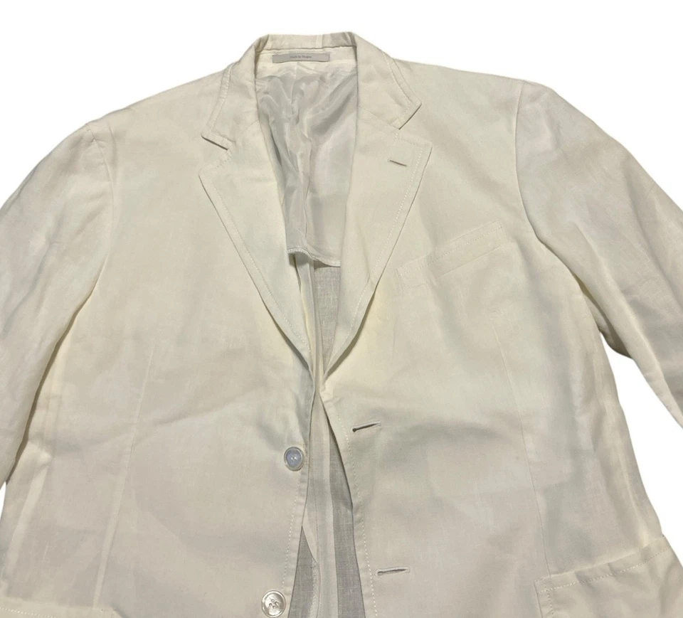 Z Zegna Light 100% Linen Blazer Sport Jacket Mens Size IT54R White 2 Button - Image 2 of 4