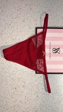 NWT Victoria's Secret Stretch Cotton Dot Mesh V-String Panty size M
