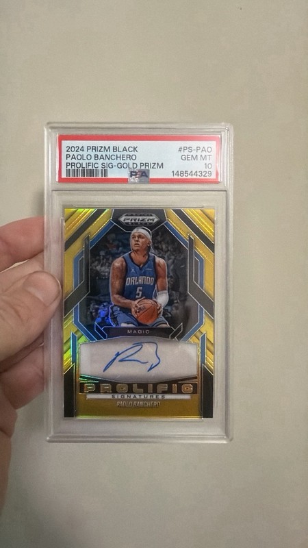 Panini Prizm Black Paolo Banchero Prolific Signatures Gold /10 Auto PSA 10