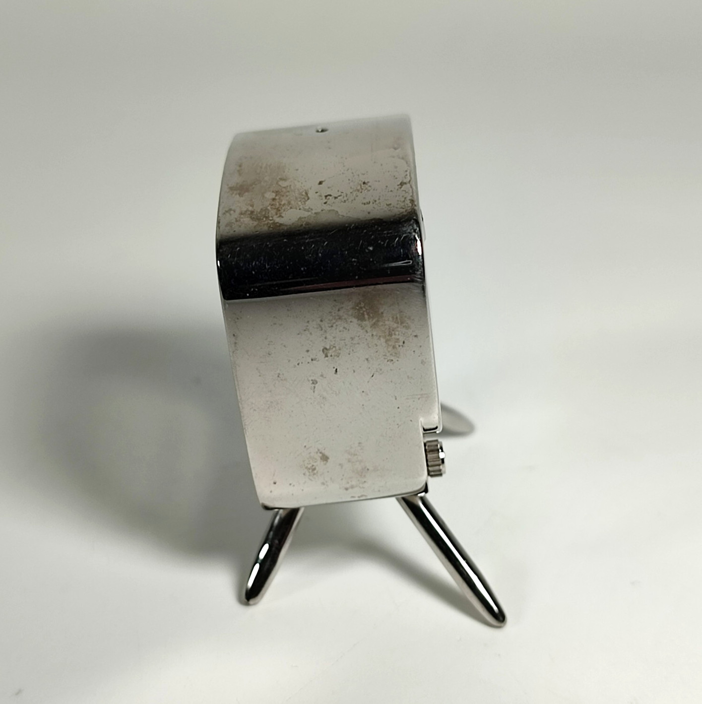 Eclipse Miniature Tv Clock Vintage Metal Quartz with New Battery